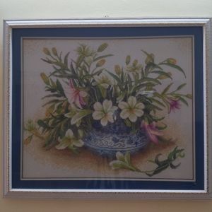Embroidered paintings framed on the wall (used)